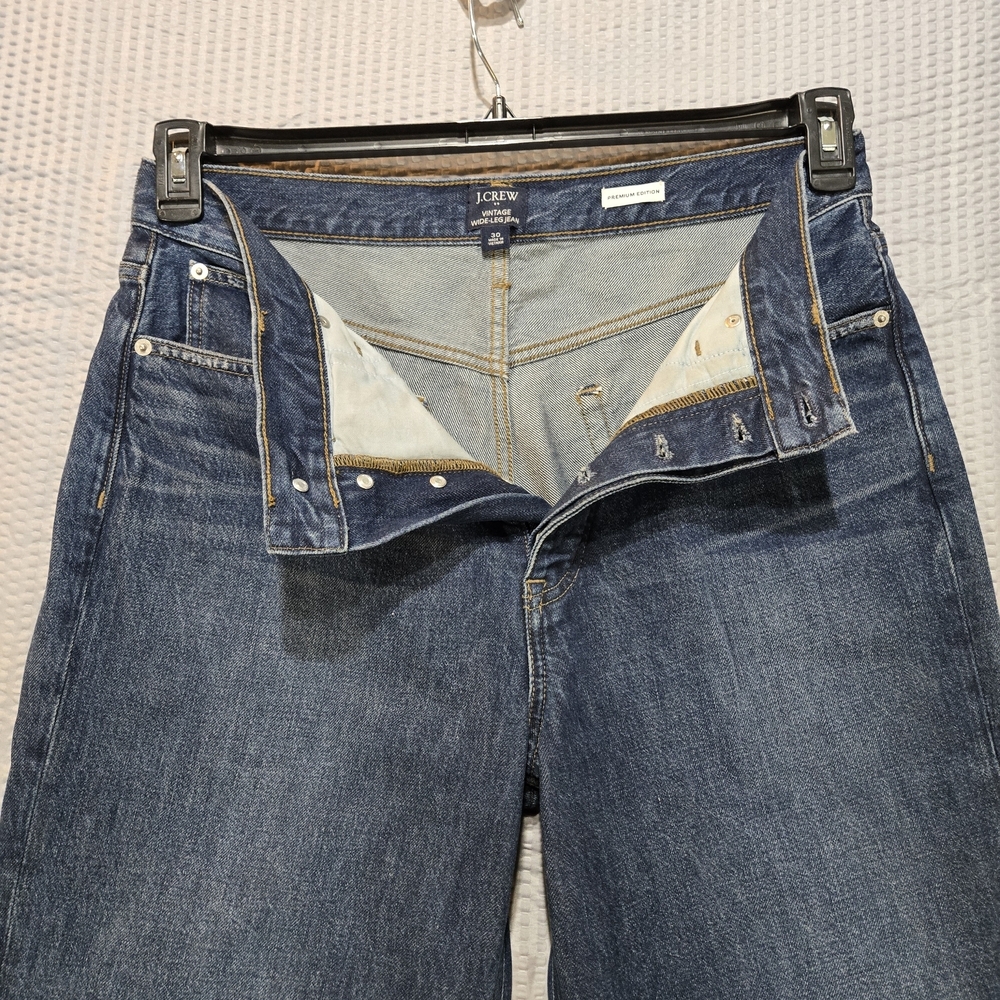 J. Crew Dark Blue Flare & Wide Leg Jeans - Picture 4 of 16